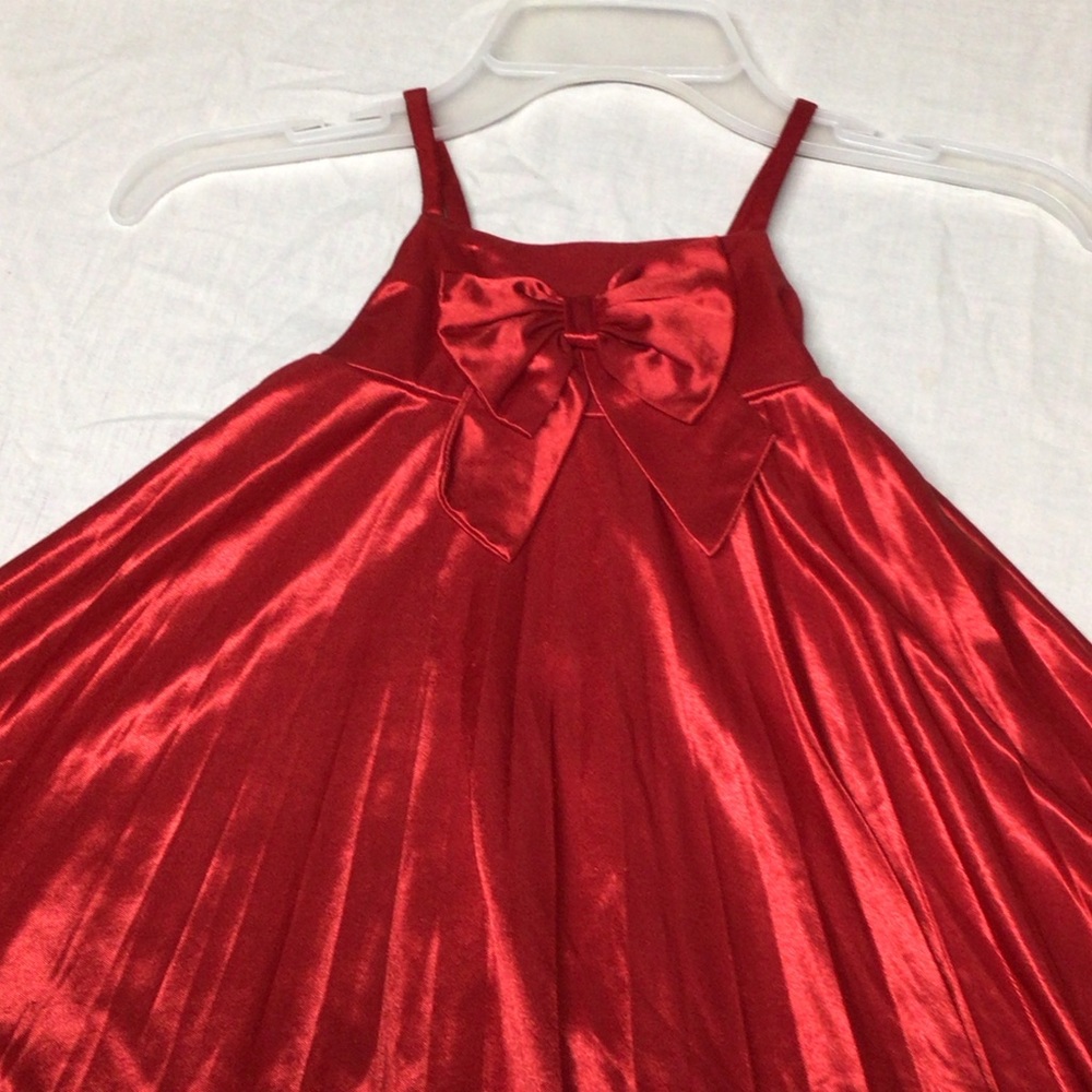 Elegant Red Satin Kids Formal Dress